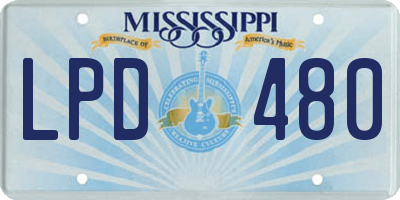 MS license plate LPD480