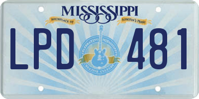 MS license plate LPD481