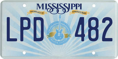 MS license plate LPD482
