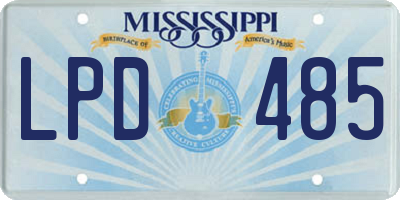 MS license plate LPD485