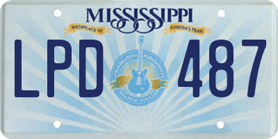 MS license plate LPD487