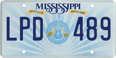 MS license plate LPD489