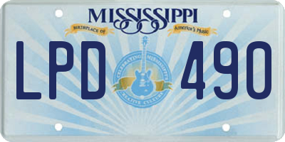 MS license plate LPD490