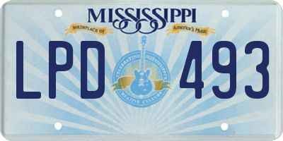 MS license plate LPD493