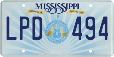 MS license plate LPD494