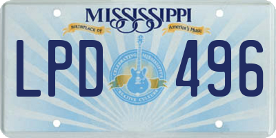 MS license plate LPD496