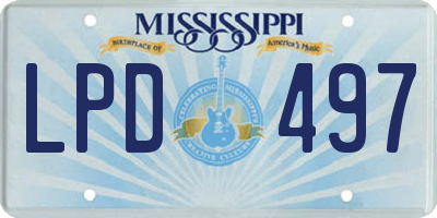 MS license plate LPD497