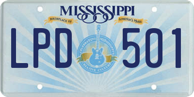 MS license plate LPD501