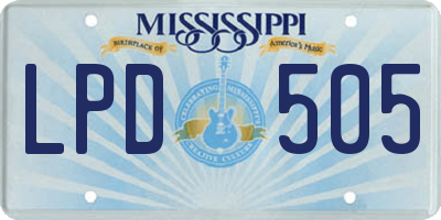 MS license plate LPD505
