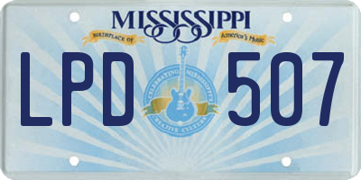 MS license plate LPD507