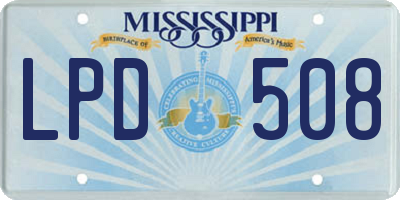 MS license plate LPD508