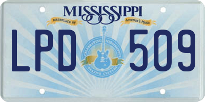 MS license plate LPD509