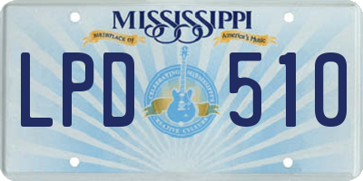 MS license plate LPD510