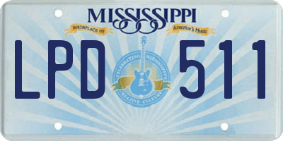 MS license plate LPD511