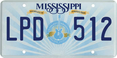 MS license plate LPD512