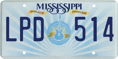 MS license plate LPD514