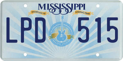 MS license plate LPD515