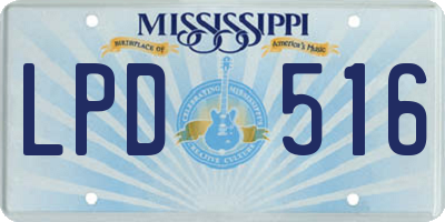 MS license plate LPD516