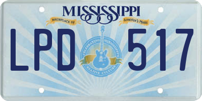 MS license plate LPD517