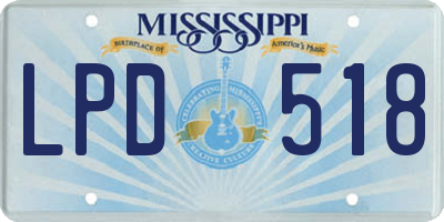 MS license plate LPD518