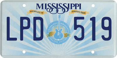 MS license plate LPD519