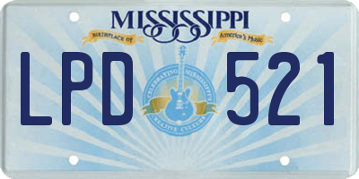 MS license plate LPD521