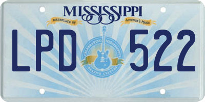 MS license plate LPD522