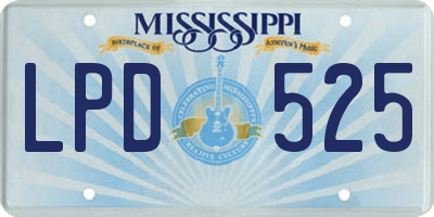 MS license plate LPD525