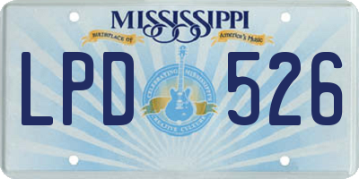 MS license plate LPD526