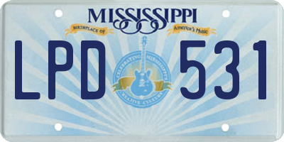 MS license plate LPD531