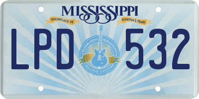 MS license plate LPD532