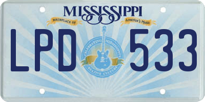MS license plate LPD533