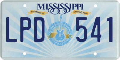 MS license plate LPD541