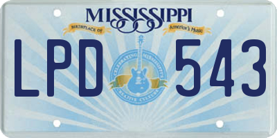 MS license plate LPD543