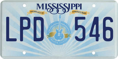 MS license plate LPD546