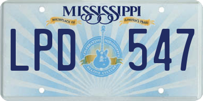 MS license plate LPD547