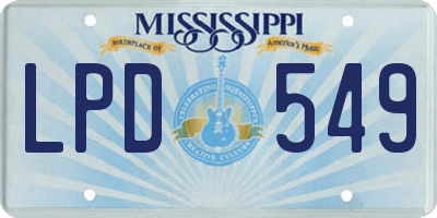 MS license plate LPD549