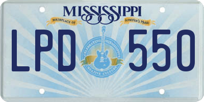 MS license plate LPD550