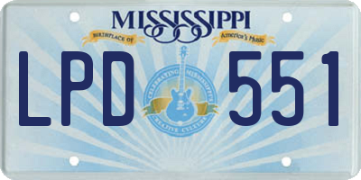 MS license plate LPD551