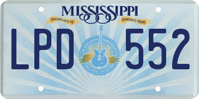 MS license plate LPD552