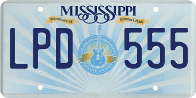 MS license plate LPD555