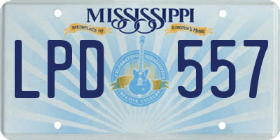 MS license plate LPD557