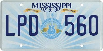 MS license plate LPD560