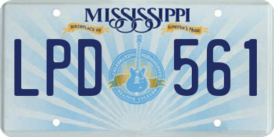 MS license plate LPD561