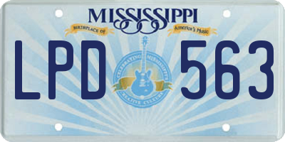 MS license plate LPD563