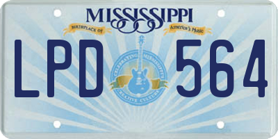 MS license plate LPD564