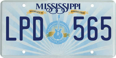 MS license plate LPD565