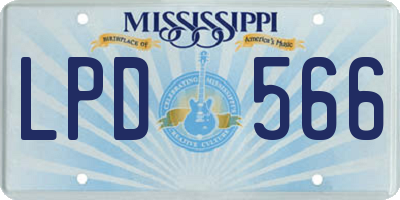 MS license plate LPD566