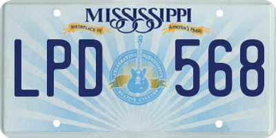 MS license plate LPD568