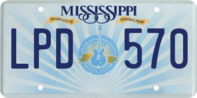 MS license plate LPD570